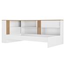 Andrea Κρεβάτι Μονό με Ράφια 219x121x97εκ. ( για Στρώμα 90x190εκ. ) Λευκό / Helvezia oak