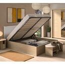 Auriol Κρεβάτι Διπλό με Αποθηκευτικό Χώρο 166x210x101εκ. ( για Στρώμα 160x200εκ. ) Rookwood oak / Γκρι