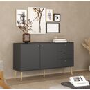 Bodo Μπουφές με 2 Πόρτες και 3 Συρτάρια 147x39x81,7εκ. Γκρι