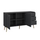 Bodo Μπουφές με 2 Πόρτες και 3 Συρτάρια 147x39x81,7εκ. Γκρι