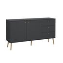 Bodo Μπουφές με 2 Πόρτες και 3 Συρτάρια 147x39x81,7εκ. Γκρι