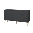 Bodo Μπουφές με 2 Πόρτες και 3 Συρτάρια 147x39x81,7εκ. Γκρι