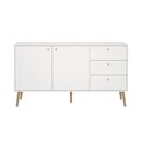 Bodo Μπουφές με 2 Πόρτες και 3 Συρτάρια 147x39x81,7εκ. Λευκό