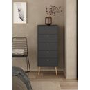 Bodo Συρταριέρα Ψηλή με 5 Συρτάρια  50x39x120εκ Γκρι