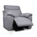 Boston Πολυθρόνα Relax με Ηλεκτρική Ανάκλιση 101x100x102εκ. Γκρι Ανοιχτό Ύφασμα