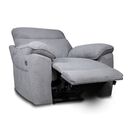 Boston Πολυθρόνα Relax με Ηλεκτρική Ανάκλιση 101x100x102εκ. Γκρι Ανοιχτό Ύφασμα