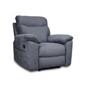 Boston Πολυθρόνα Relax με Χειροκίνητη Ανάκλιση 101x100x102εκ. Γκρι Σκούρο Ύφασμα