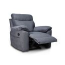Boston Πολυθρόνα Relax με Χειροκίνητη Ανάκλιση 101x100x102εκ. Γκρι Σκούρο Ύφασμα