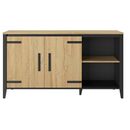 Cork Μπουφές με δύο Πόρτες 165x45x90εκ. Golden oak / Μαύρο