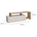 Craft Έπιπλο Τηλεόρασης με 2 Πόρτες 155/136x45/36x50/33εκ. Artisan oak / Grege
