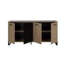 Craft Μπουφές με 4 Πόρτες  178x41x86εκ. Artisan oak / Μαύρο