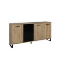 Craft Μπουφές με 4 Πόρτες  178x41x86εκ. Artisan oak / Μαύρο