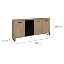 Craft Μπουφές με 4 Πόρτες  178x41x86εκ. Artisan oak / Μαύρο