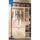 Duplex Ανοιχτή Ντουλάπα 115x45x200εκ. Black/natural Chestnut