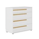 Enzo Συρταριέρα με 4 Συρτάρια 94x46x90εκ.  Helvezia Oak/ Λευκό