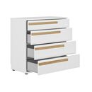 Enzo Συρταριέρα με 4 Συρτάρια 94x46x90εκ.  Helvezia Oak/ Λευκό