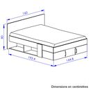 Swivel Κρεβάτι Διπλό με Αποθηκευτικούς Χώρους 160x194εκ. ( για Στρώμα 140x190εκ. ) Blond oak / Λευκό