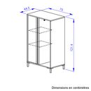 Mimizan Ντουλάπα Χαμηλή 75x45x122εκ. Helvezia Oak/black