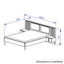 Rivoli Κρεβάτι Διπλό 249x208x93εκ. ( για Στρώμα 160x200εκ. )  με δύο Κρεμαστά Κομοδίνα , Κρυφό Φωτισμό στα Κομοδίνα Artisan oak / Black