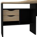 Function Plus Γραφείο Γωνιακό με δύο Συρτάρια 145,1x81x76,8εκ. Μαύρο / Δρυς