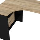 Function Plus Γραφείο Γωνιακό με δύο Συρτάρια 145,1x81x76,8εκ. Μαύρο / Δρυς