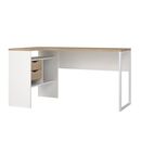 Function Plus Γραφείο Γωνιακό με δύο Συρτάρια 145,1x81x76,8εκ. Λευκό / Jackson Hickory