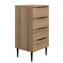 Lucian Συρταριέρα με 4 Συρτάρια 48x45x98εκ. Helvezia oak