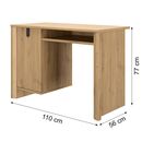 Lugano Γραφείο με 1 Πόρτα 110x56x77εκ. Artisan oak