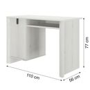 Lugano Γραφείο με 1 Πόρτα 110x56x77εκ. Whitewashed oak