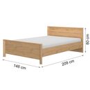 Lugano Κρεβάτι Διπλό 209x146x80εκ. ( για Στρώμα 140x190εκ. ή 140x200εκ. )  Artisan oak