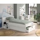 Lugano Κρεβάτι με Αποθηκευτικό Χώρο 207x123x80εκ. (  για Στρώμα 90x190εκ. ή 90x200εκ. ) Whitewashed oak