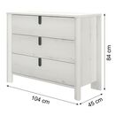 Lugano Συρταριέρα με 3 Συρτάρια 104x45x84εκ. Whitewashed oak