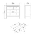 Madrid Συρταριέρα με 3 Συρτάρια 82,3x38,4x79,7εκ. Jackson Hickory
