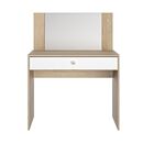 Makeup Μπουντουάρ με ένα Συρτάρι και Καθρέφτη 94x44x121/77εκ. Natural Chestnut / Λευκό