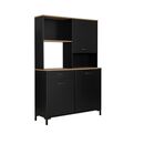 Manchester Μπουφές για Κουζίνα 119x41x180εκ. Helvezia oak / Black