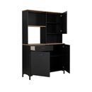 Manchester Μπουφές για Κουζίνα 119x41x180εκ. Helvezia oak / Black