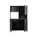 Manchester Μπουφές για Κουζίνα 119x41x180εκ. Helvezia oak / Black