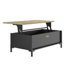 Manchester Τραπεζάκι Σαλονιού με Σερβιτόρο 109x60x36εκ. Helvezia oak / Black