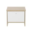 Matis Κομοδίνο με μια Πόρτα 42x36x37εκ. Natural Chestnut / Λευκό