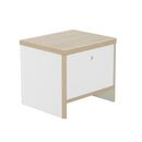 Matis Κομοδίνο με μια Πόρτα 42x36x37εκ. Natural Chestnut / Λευκό
