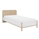 Matis Κρεβάτι Ημίδιπλο 135x208x80εκ. ( για Στρώμα 120x200εκ. ) Natural Chestnut / Λευκό