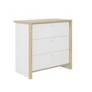 Matis Συρταριέρα με 3 Συρτάρια 84x45x80εκ. Natural Chestnut / Λευκό