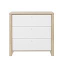 Matis Συρταριέρα με 3 Συρτάρια 84x45x80εκ. Natural Chestnut / Λευκό