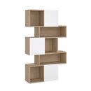 Maze Βιβλιοθήκη με 3 Ντουλάπια 95,5x31,5x166εκ. Jackson Hickory / Λευκό Γυαλιστερό