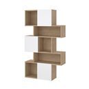 Maze Βιβλιοθήκη με 3 Ντουλάπια 95,5x31,5x166εκ. Jackson Hickory / Λευκό Γυαλιστερό