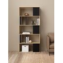 Maze Βιβλιοθήκη  80x29,5x173,5εκ. Δρυς / Μαύρο