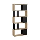 Maze Βιβλιοθήκη  80x29,5x173,5εκ. Δρυς / Μαύρο