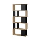 Maze Βιβλιοθήκη  80x29,5x173,5εκ. Δρυς / Μαύρο