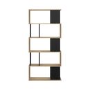 Maze Βιβλιοθήκη  80x29,5x173,5εκ. Δρυς / Μαύρο
