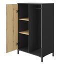 Mimizan Ντουλάπα Χαμηλή 75x45x122εκ. Helvezia Oak/black